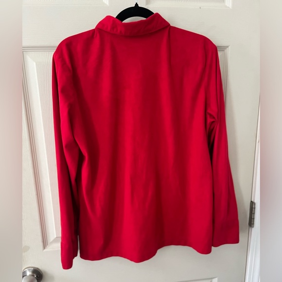 Red suede button down! - Picture 3 of 3